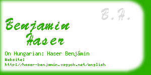 benjamin haser business card